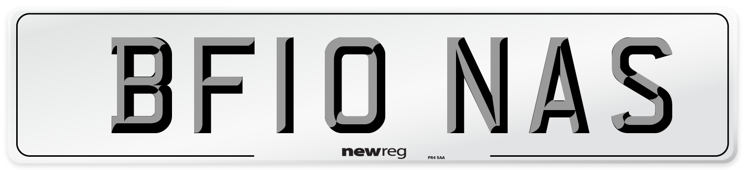 BF10 NAS Number Plate from New Reg